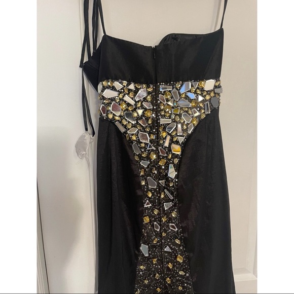 Jovani Strapless Black Gown w/ Embellishments - Picture 4 of 6